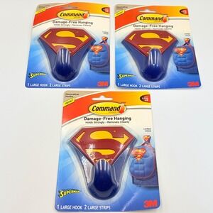 3M Command Superman Decorative Hooks Limited Edition Large 5lb Capacity Set of 3